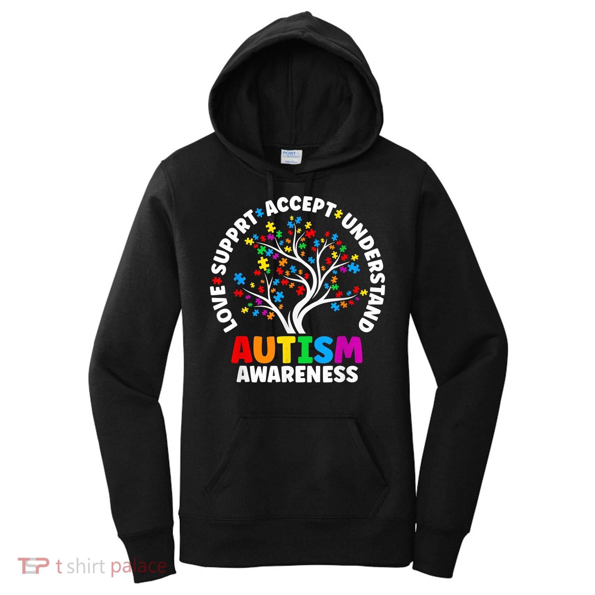 Autism Shirt Love Accept Support Autistic Autism Awareness Women's Hoodie