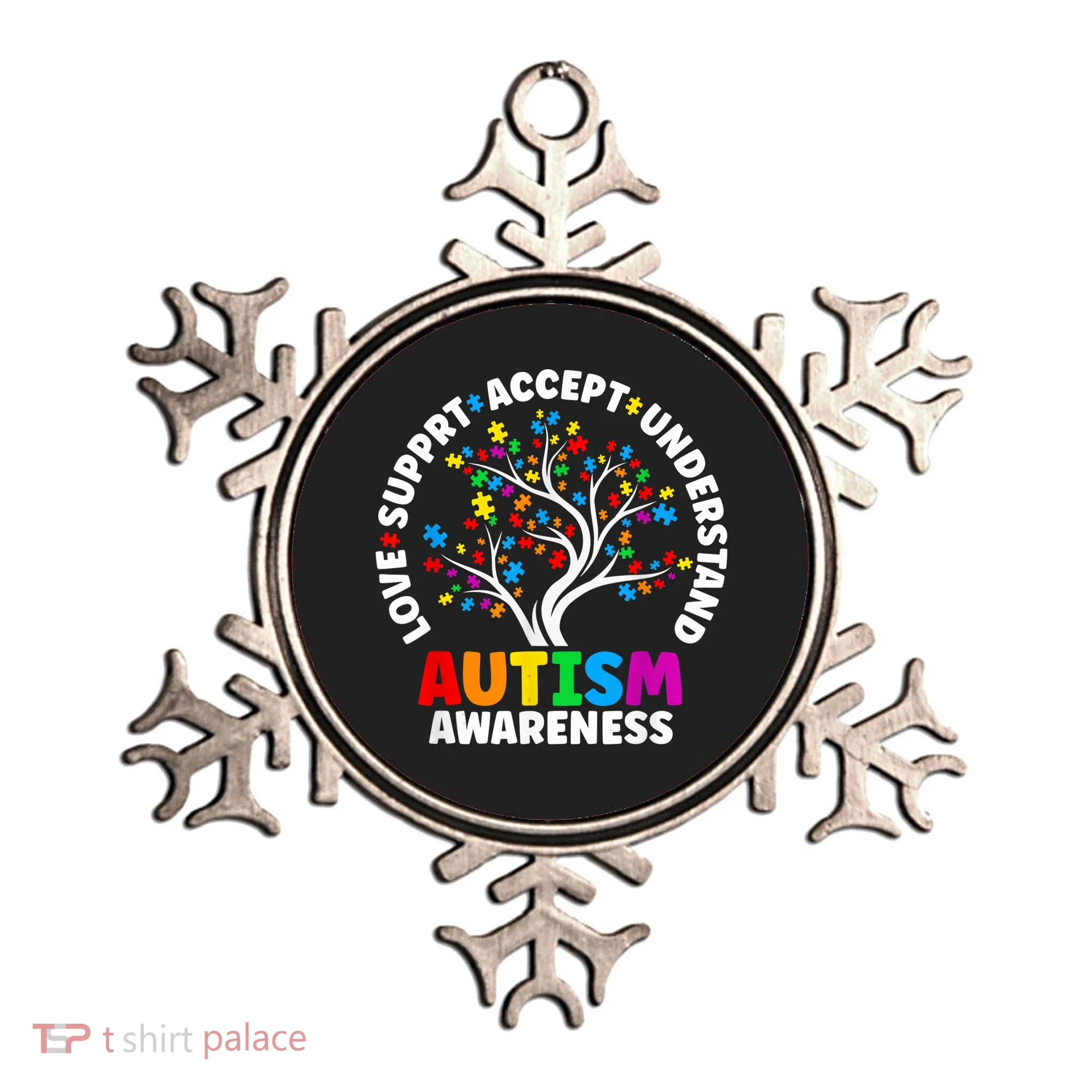 Autism Shirt Love Accept Support Autistic Autism Awareness Ornament