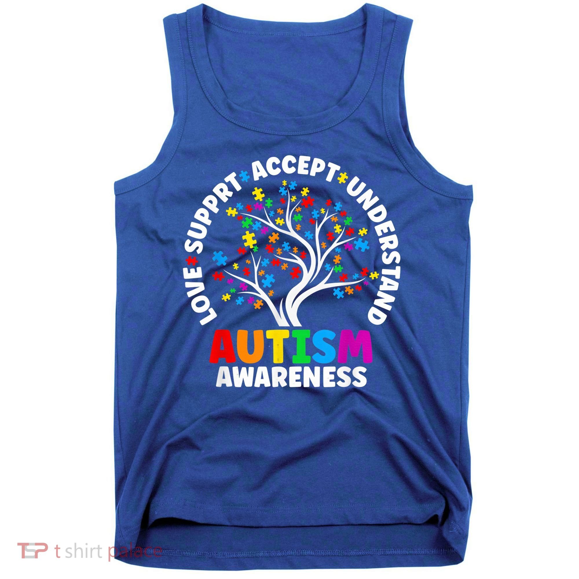 Autism Shirt Love Accept Support Autistic Autism Awareness Tank Top