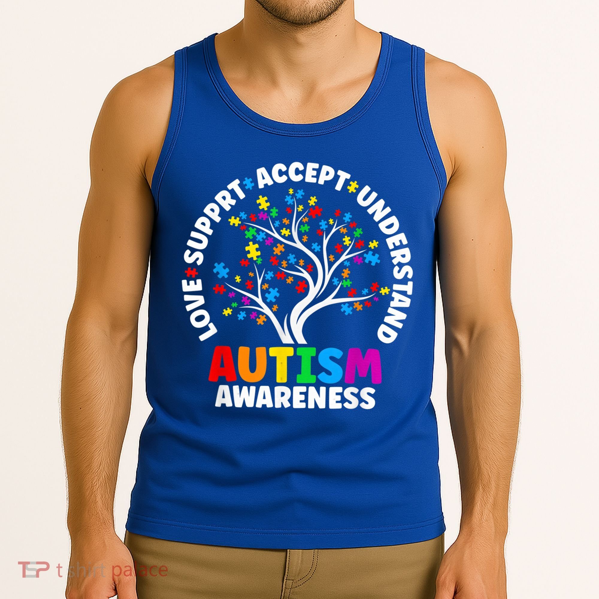 Autism Shirt Love Accept Support Autistic Autism Awareness Tank Top