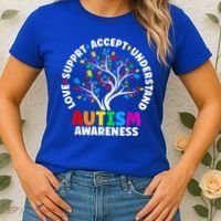 Autism Shirt Love Accept Support Autistic Autism Awareness Women's T-Shirt thumb 2