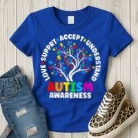 Autism Shirt Love Accept Support Autistic Autism Awareness Women's T-Shirt thumb 3