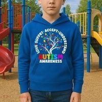 Autism Shirt Love Accept Support Autistic Autism Awareness Kids Hoodie thumb 2
