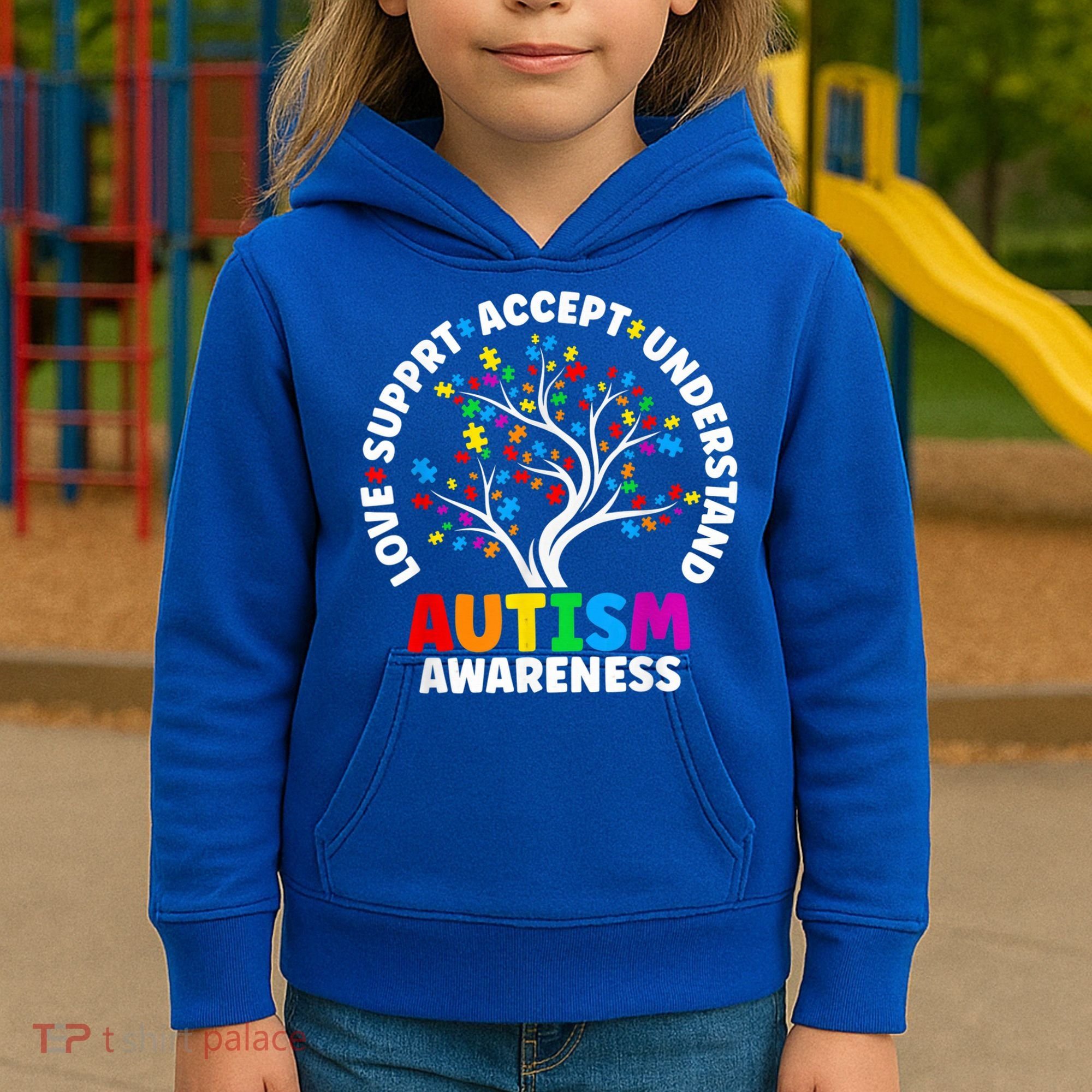 Autism Shirt Love Accept Support Autistic Autism Awareness Kids Hoodie
