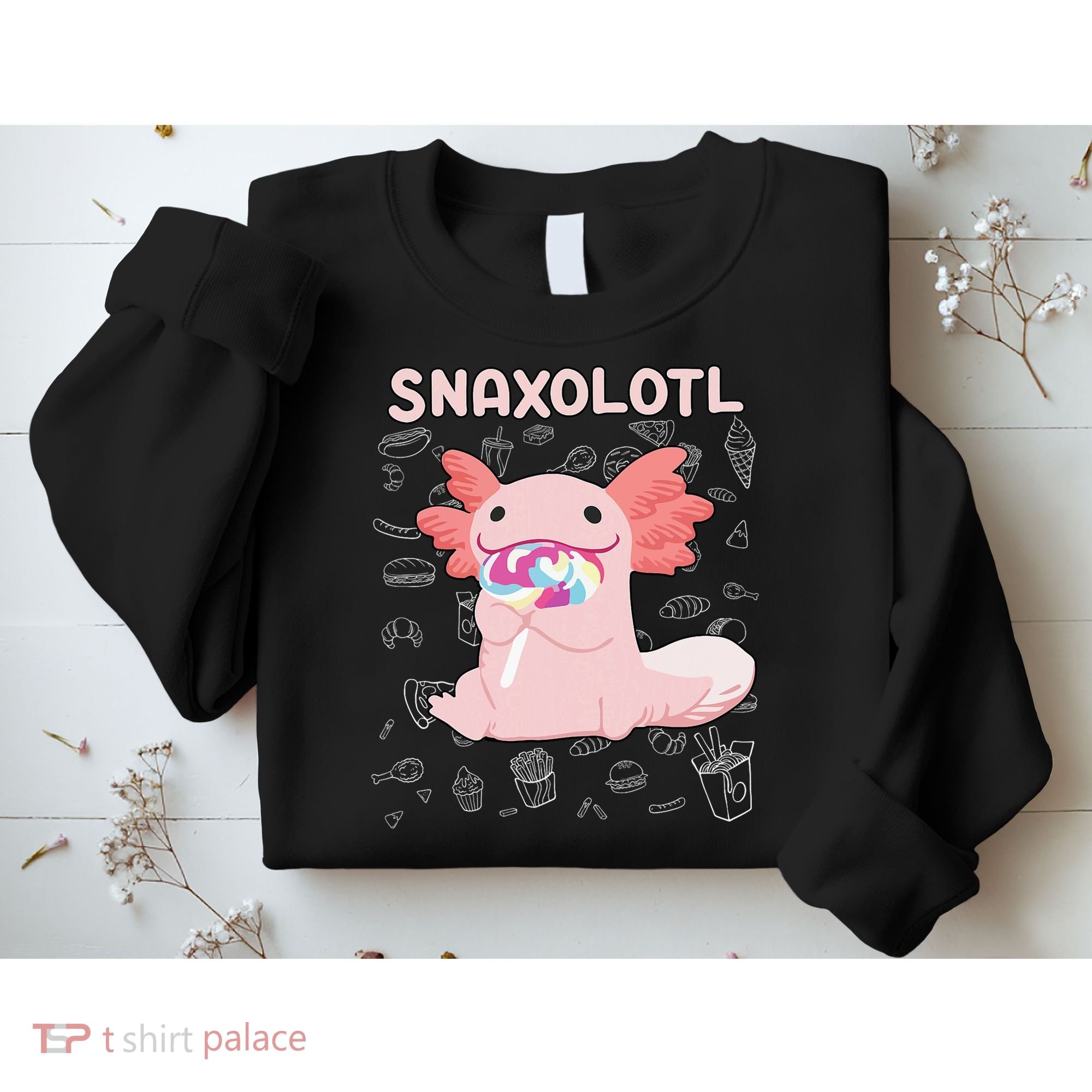 Axolotl Sweets Lollipop Snaxolotl Kawaii Axolotl Sweatshirt