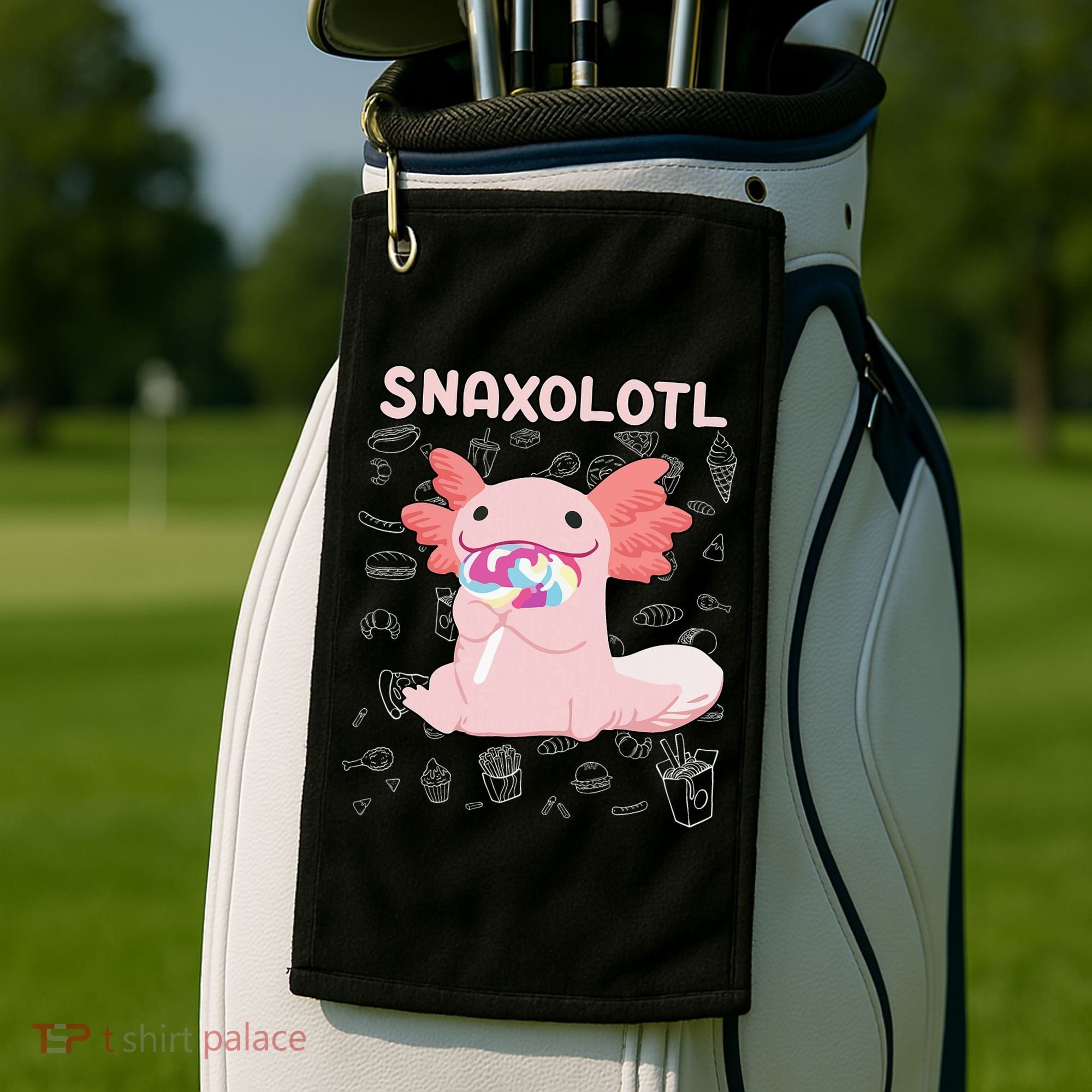 Axolotl Sweets Lollipop Snaxolotl Kawaii Axolotl Golf Towel