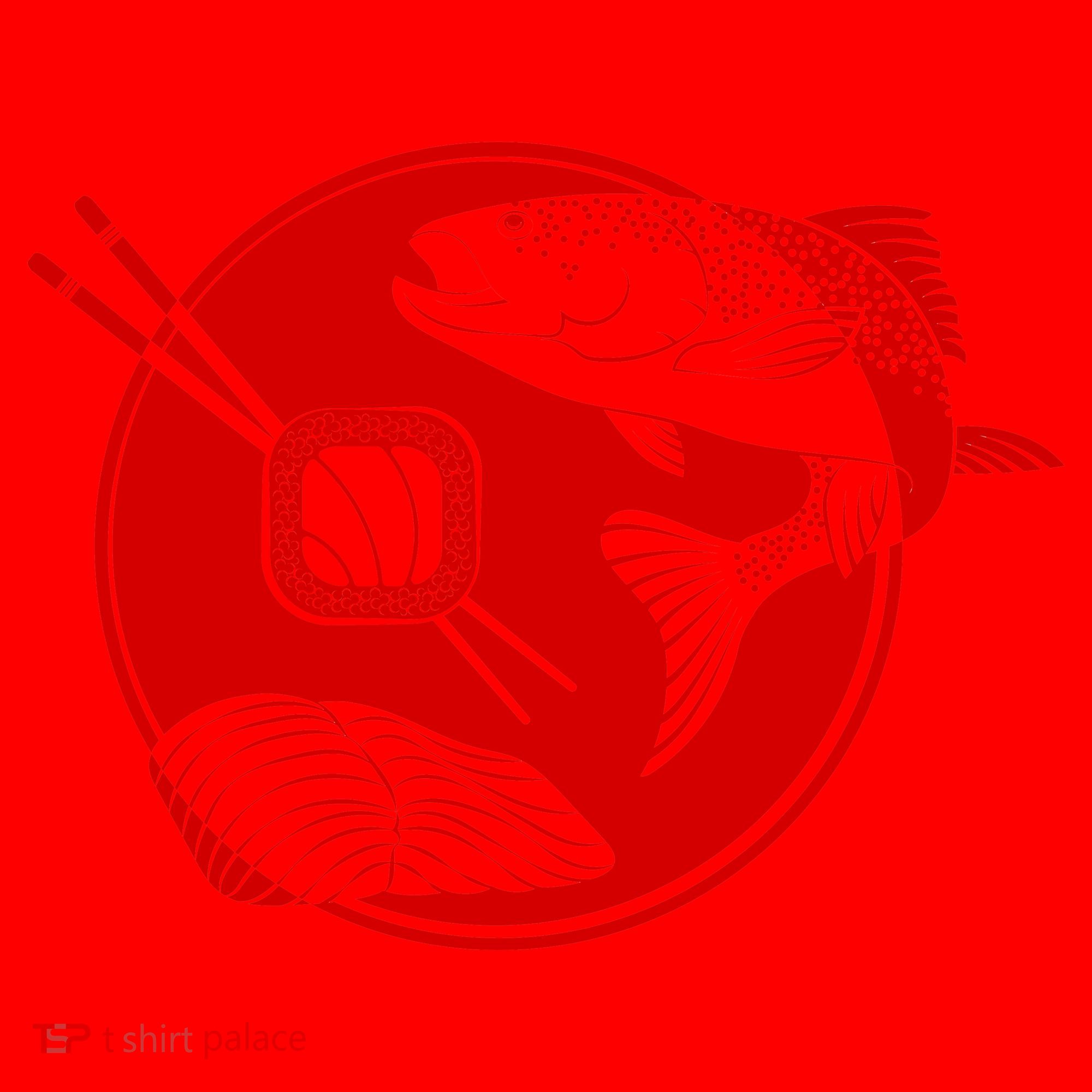 Anime Sushi Logo Salmon Sashimi Sushi Santa Hat