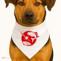 Anime Sushi Logo Salmon Sashimi Sushi USA-Made Doggie Bandana thumb 1