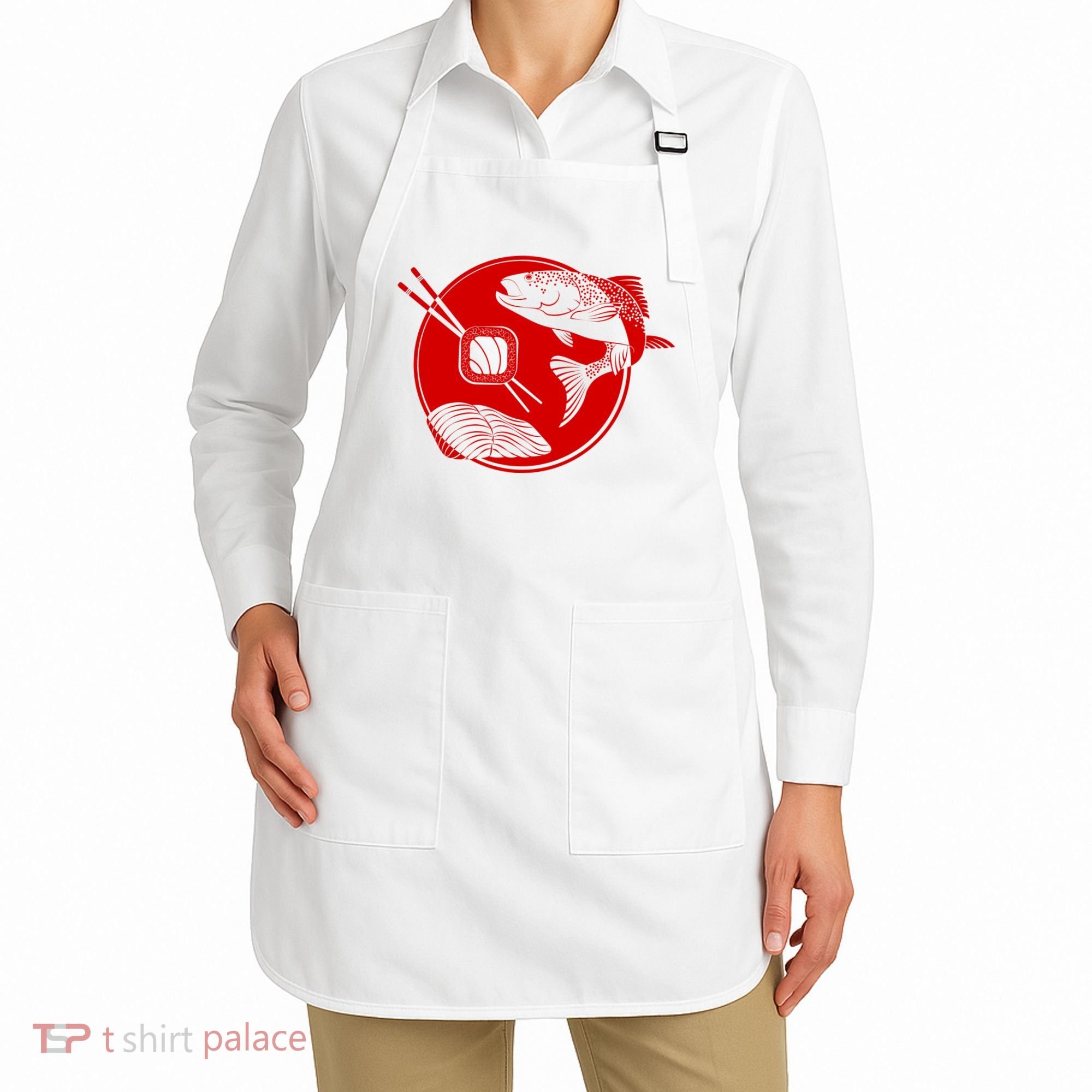Anime Sushi Logo Salmon Sashimi Sushi Apron