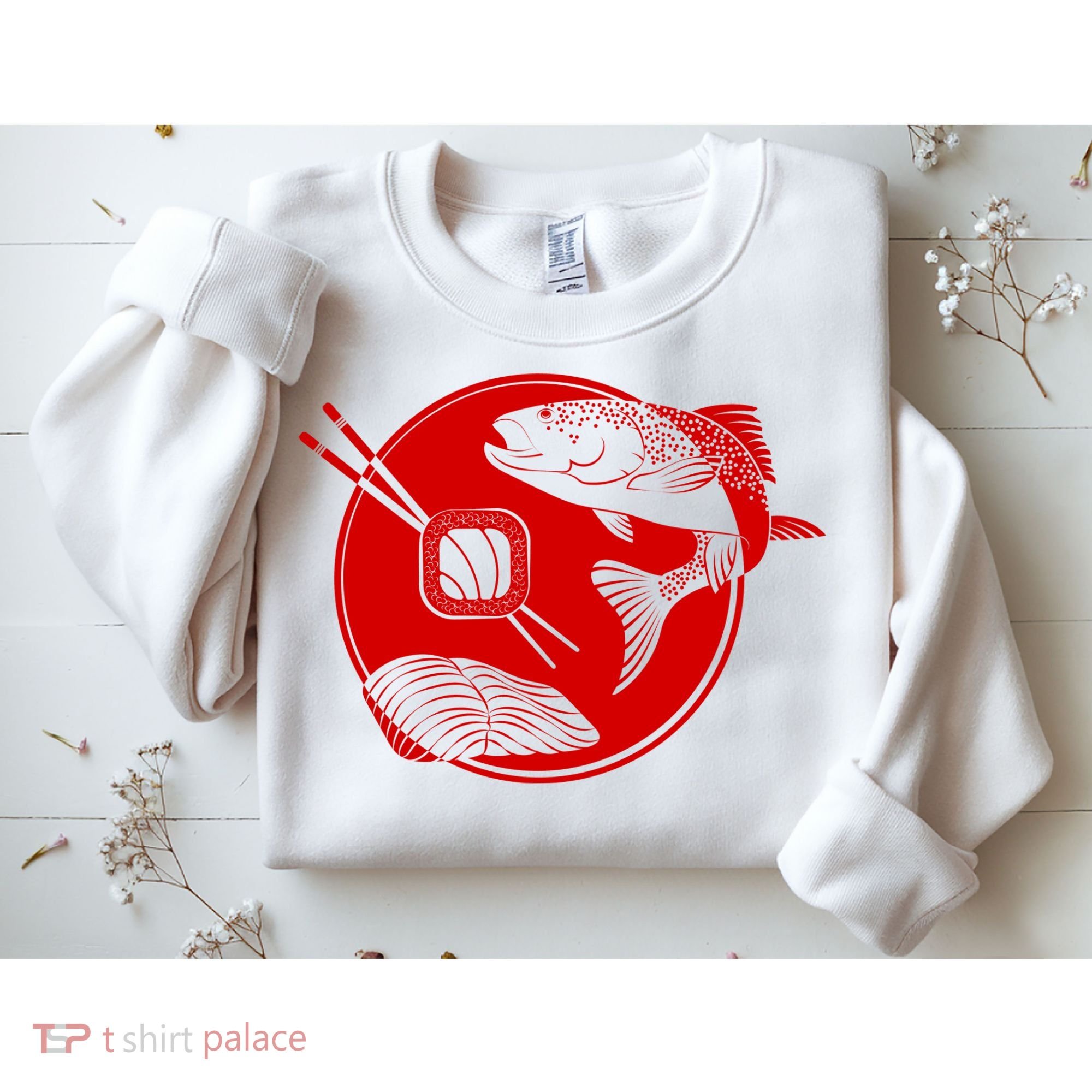 Anime Sushi Logo Salmon Sashimi Sushi Sweatshirt