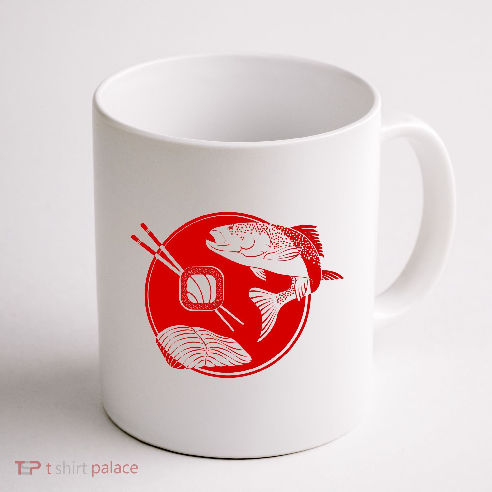 Anime Sushi Logo Salmon Sashimi Sushi Coffee Mug