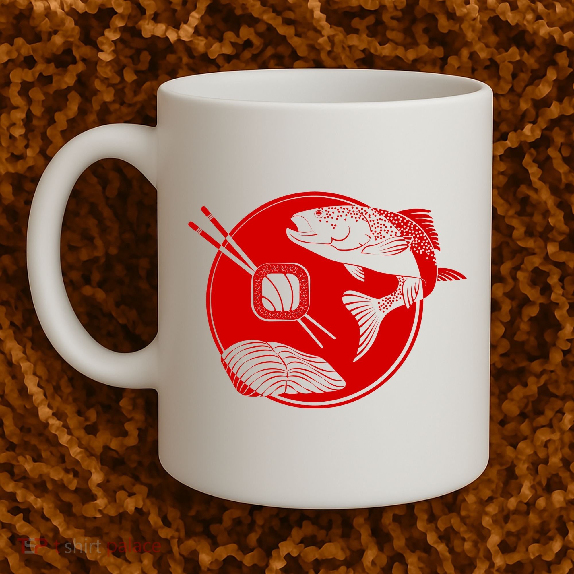 Anime Sushi Logo Salmon Sashimi Sushi Coffee Mug