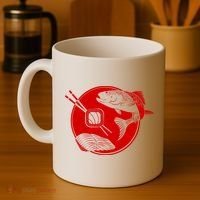 Anime Sushi Logo Salmon Sashimi Sushi Coffee Mug thumb 4