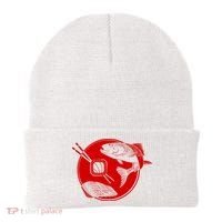 Anime Sushi Logo Salmon Sashimi Sushi Beanie thumb 0