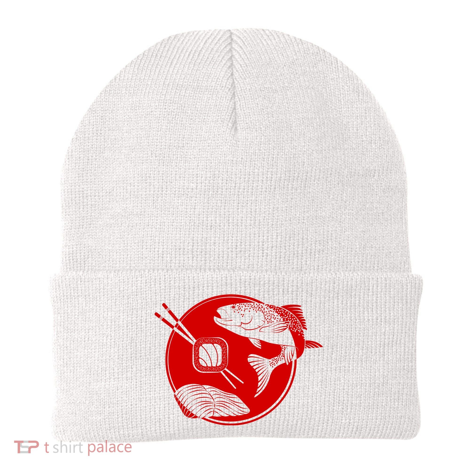 Anime Sushi Logo Salmon Sashimi Sushi Beanie