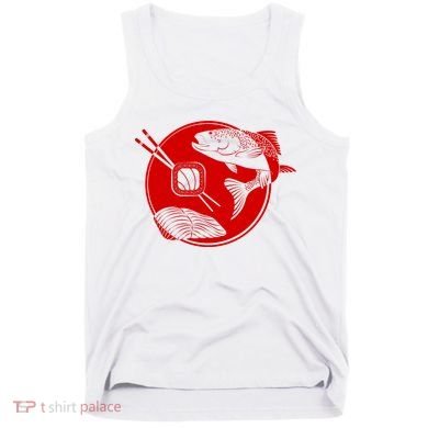 Anime Sushi Logo Salmon Sashimi Sushi Tank Top