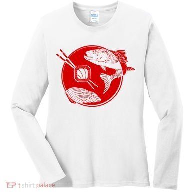 Anime Sushi Logo Salmon Sashimi Sushi Women's Long Sleeve Shirt