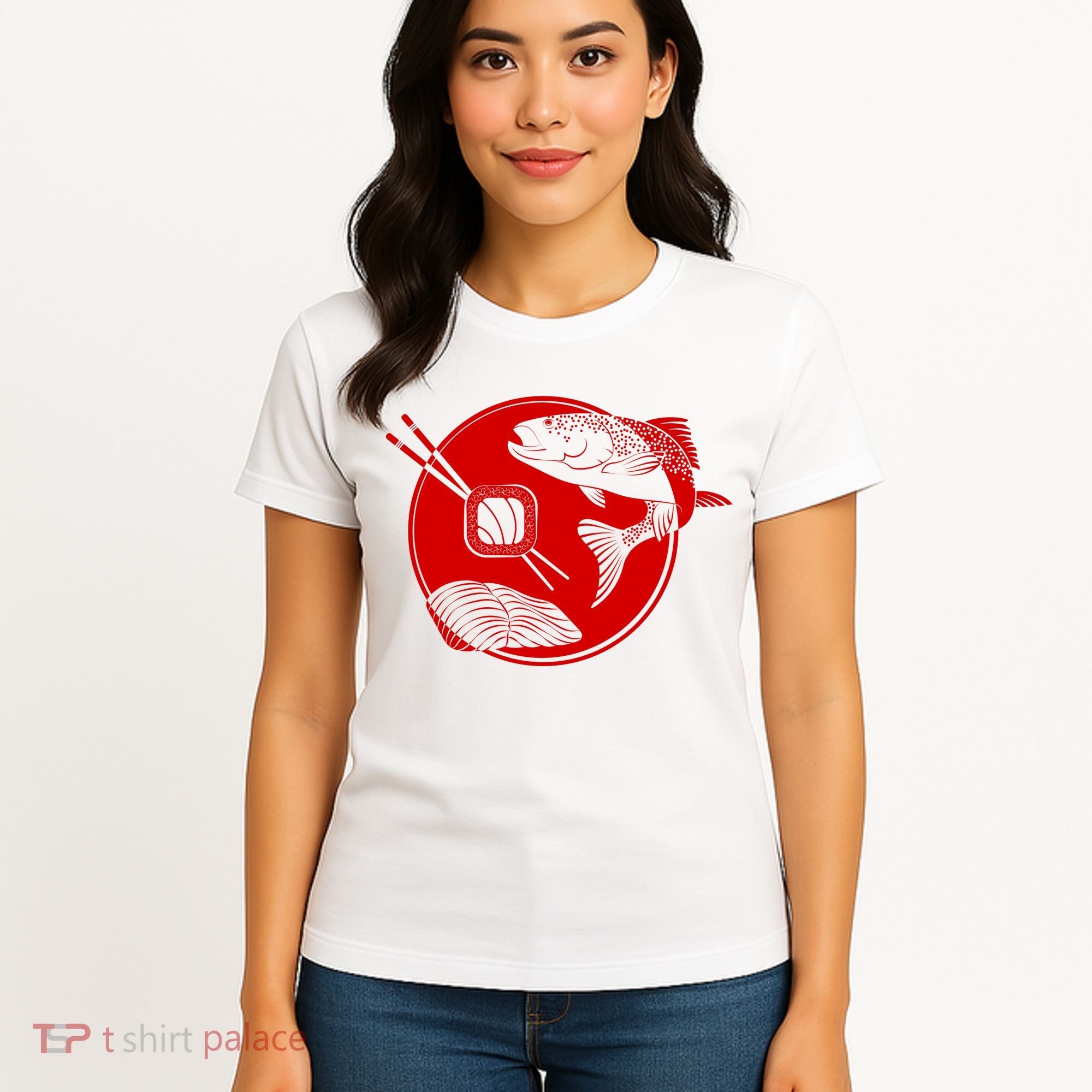 Anime Sushi Logo Salmon Sashimi Sushi Women's T-Shirt