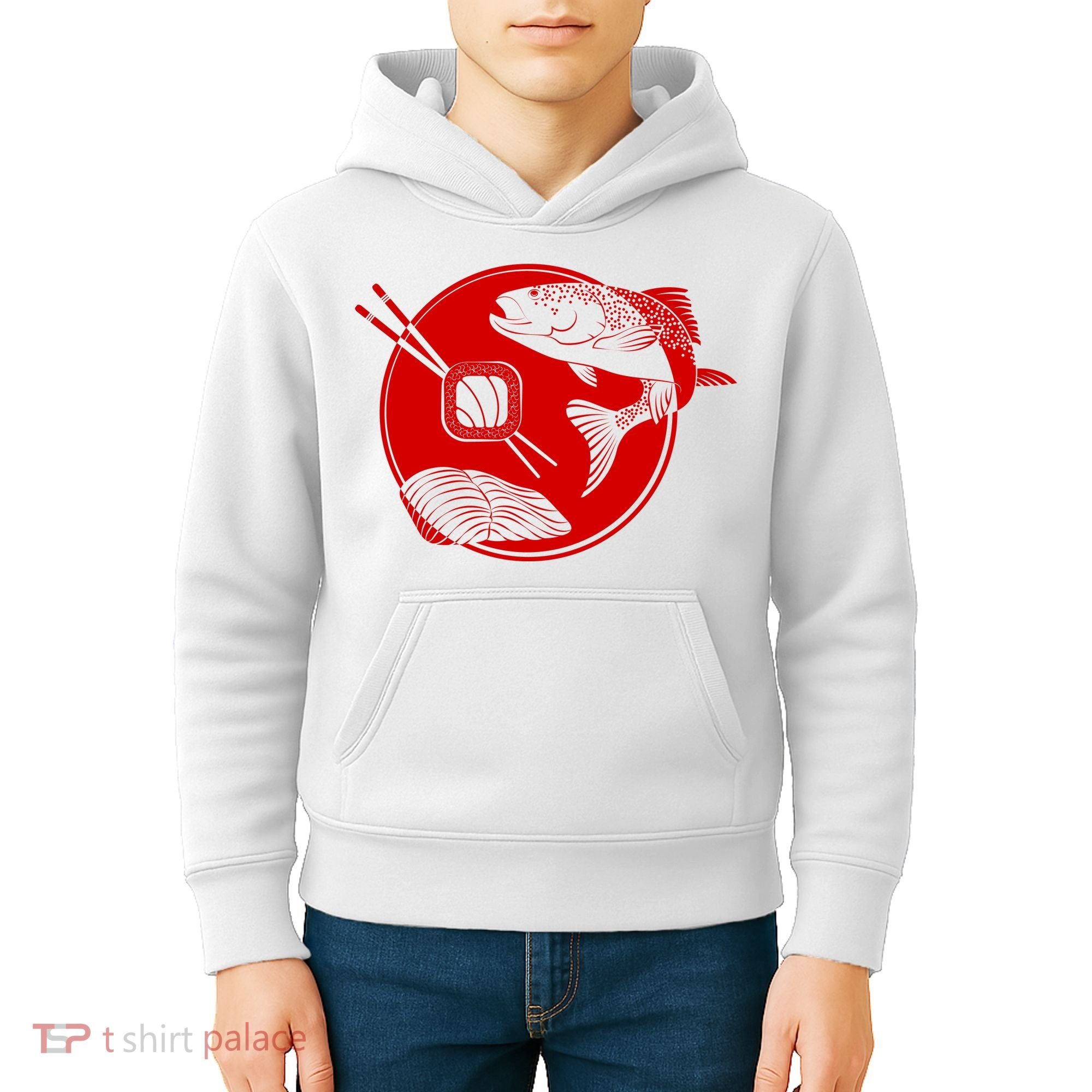 Anime Sushi Logo Salmon Sashimi Sushi Kids Hoodie