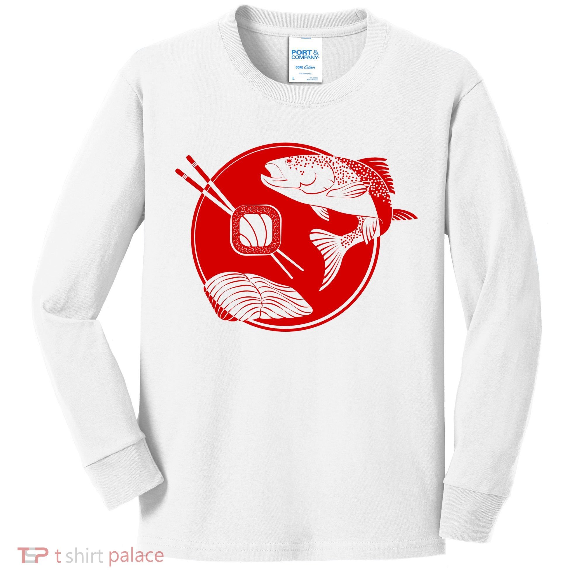 Anime Sushi Logo Salmon Sashimi Sushi Kids Long Sleeve Shirt