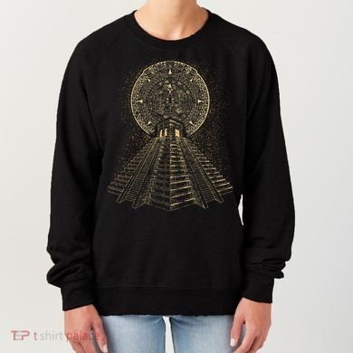 Ancient Sacred Mayan Aztec Calendar Pyramid Geometry Women's Sweatshirt