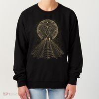 Ancient Sacred Mayan Aztec Calendar Pyramid Geometry Women's Sweatshirt thumb 0