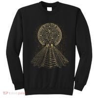 Ancient Sacred Mayan Aztec Calendar Pyramid Geometry Sweatshirt thumb 0
