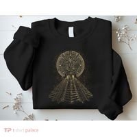 Ancient Sacred Mayan Aztec Calendar Pyramid Geometry Sweatshirt thumb 2