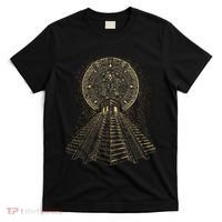 Ancient Sacred Mayan Aztec Calendar Pyramid Geometry T-Shirt thumb 0