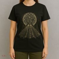 Ancient Sacred Mayan Aztec Calendar Pyramid Geometry T-Shirt thumb 4