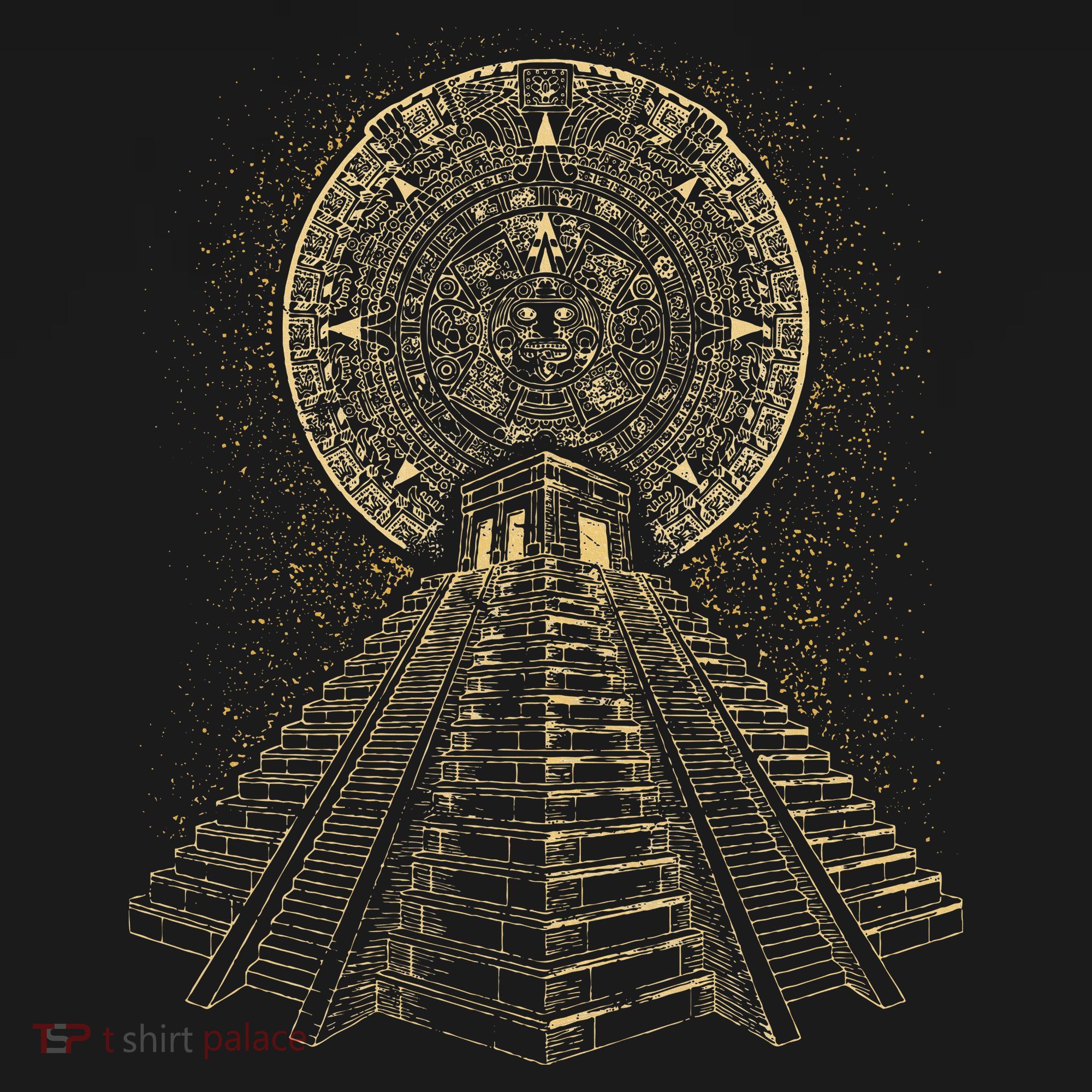 Ancient Sacred Mayan Aztec Calendar Pyramid Geometry Polo