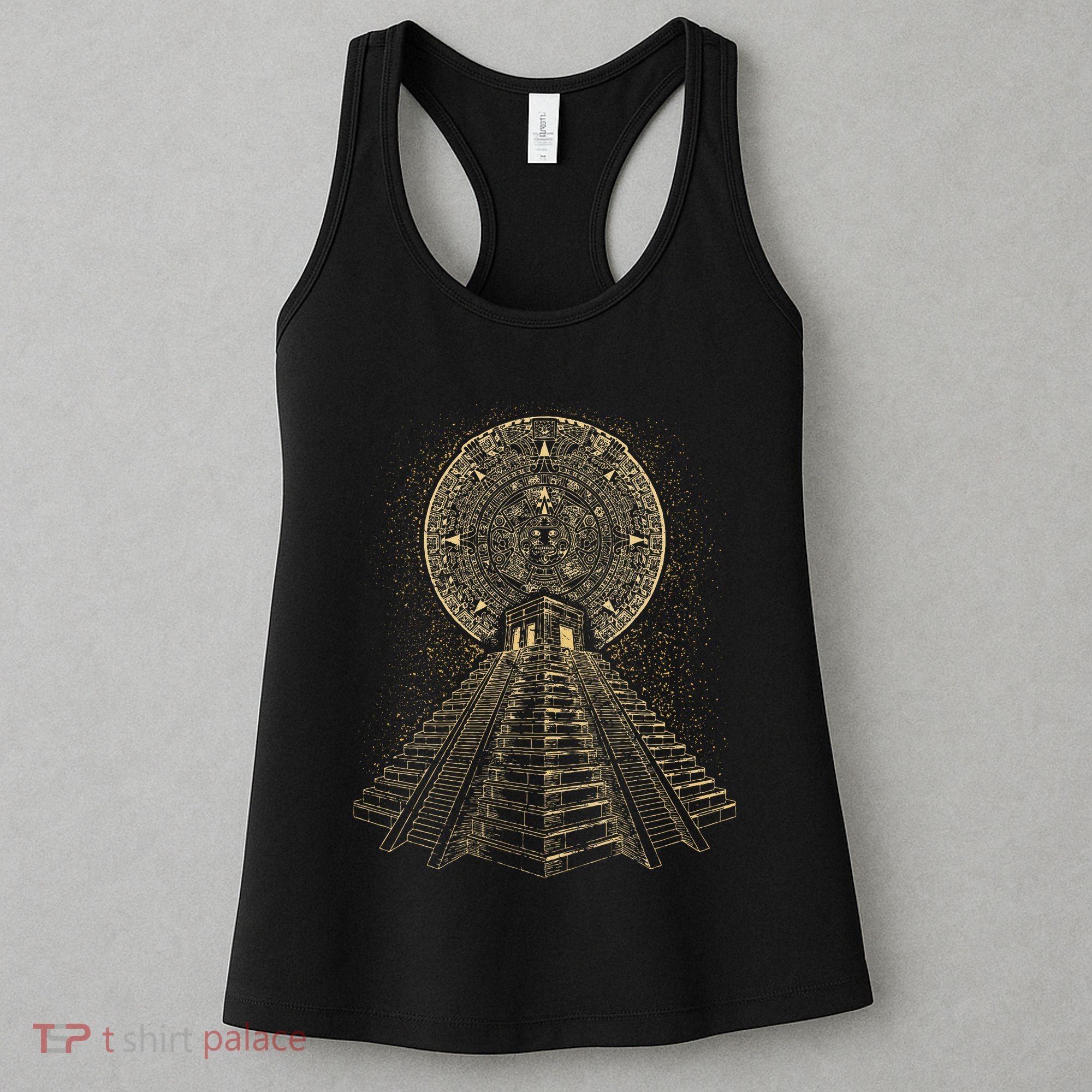 Ancient Sacred Mayan Aztec Calendar Pyramid Geometry Women's Tank Top