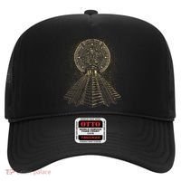 Ancient Sacred Mayan Aztec Calendar Pyramid Geometry Hat thumb 0