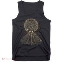 Ancient Sacred Mayan Aztec Calendar Pyramid Geometry Tank Top thumb 0