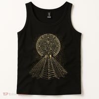 Ancient Sacred Mayan Aztec Calendar Pyramid Geometry Tank Top thumb 2