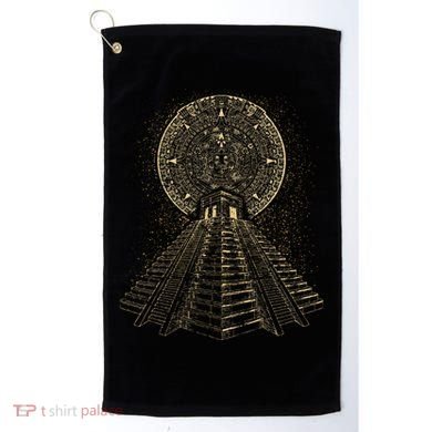 Ancient Sacred Mayan Aztec Calendar Pyramid Geometry Golf Towel