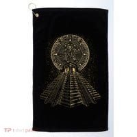 Ancient Sacred Mayan Aztec Calendar Pyramid Geometry Golf Towel thumb 0