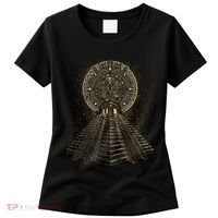 Ancient Sacred Mayan Aztec Calendar Pyramid Geometry Women's T-Shirt thumb 0