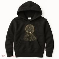 Ancient Sacred Mayan Aztec Calendar Pyramid Geometry Kids Hoodie thumb 0