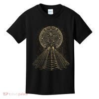 Ancient Sacred Mayan Aztec Calendar Pyramid Geometry Kids T-Shirt thumb 0