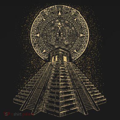Ancient Sacred Mayan Aztec Calendar Pyramid Geometry Kids T-Shirt