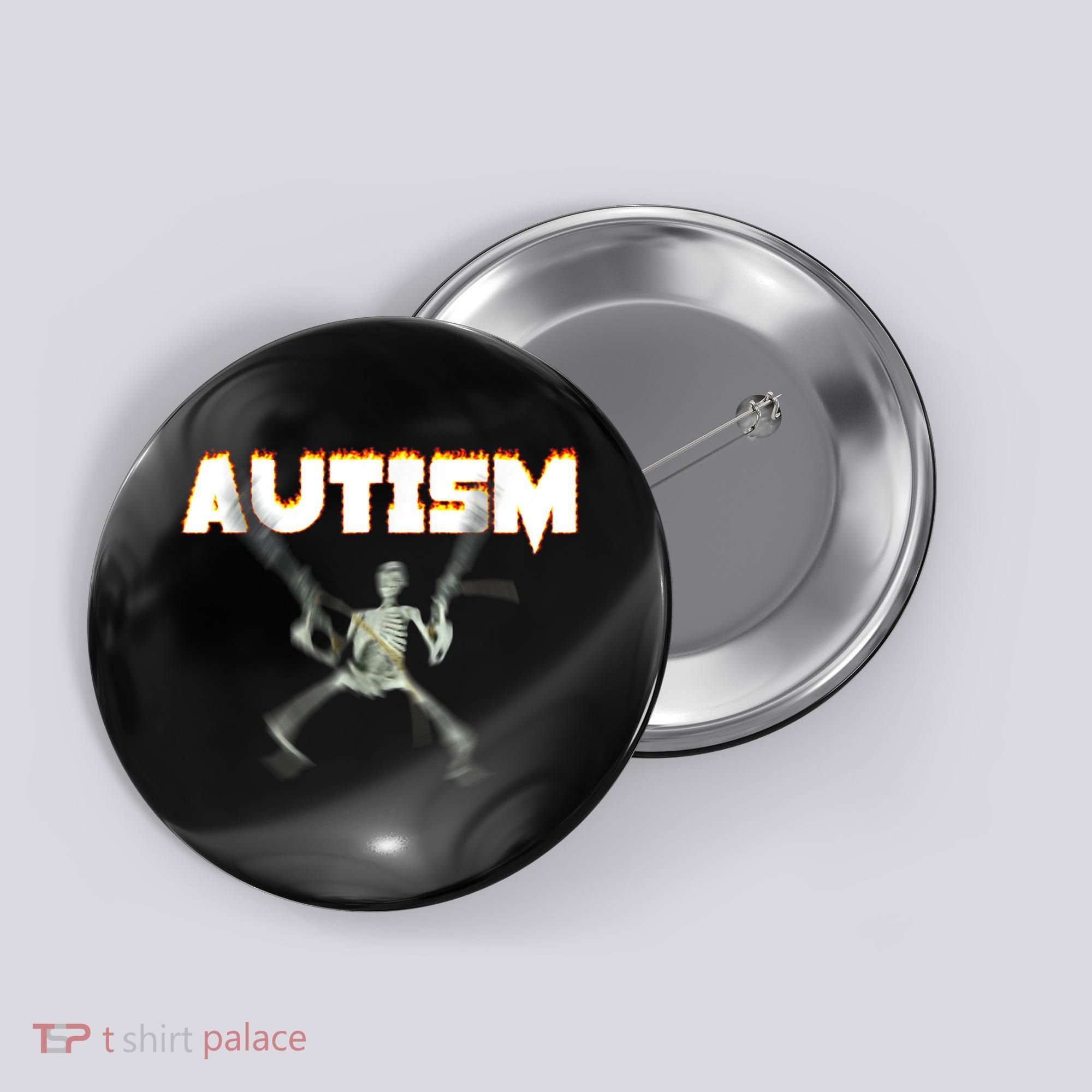 Autism Skeleton Meme Button