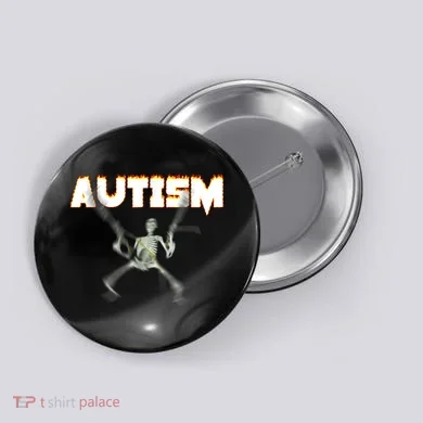 Autism Skeleton Meme Button
