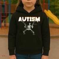 Autism Skeleton Meme Kids Hoodie thumb 3