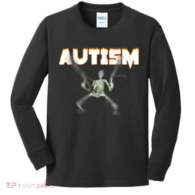 Autism Skeleton Meme Kids Long Sleeve Shirt