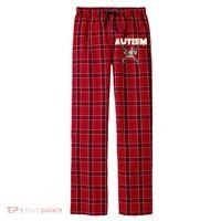 Autism Skeleton Meme Men's Flannel Plaid Pajama Pants thumb 0