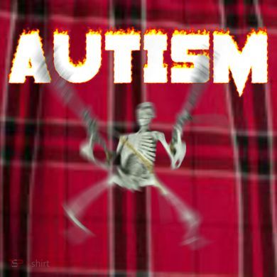 Autism Skeleton Meme Men's Flannel Plaid Pajama Pants