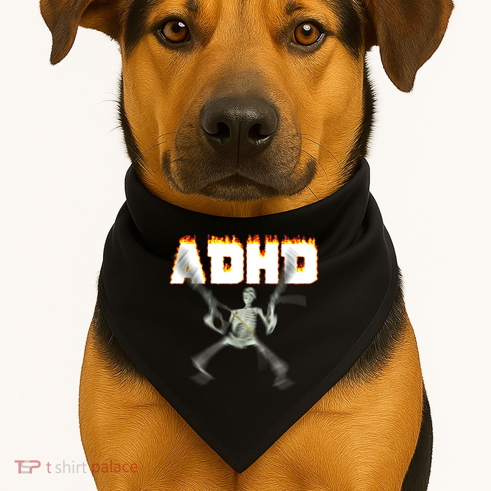 ADHD Skeleton Meme USA-Made Doggie Bandana
