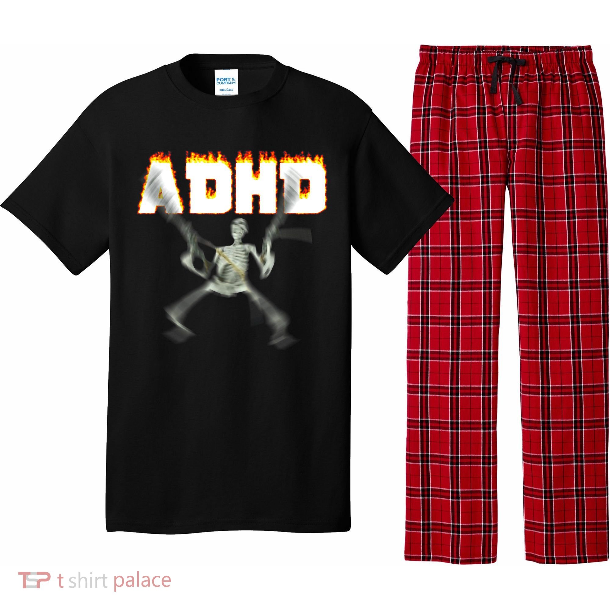 ADHD Skeleton Meme Pajama Set