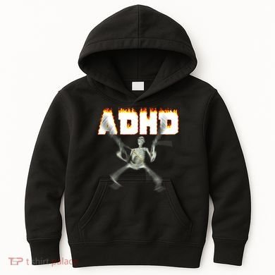 ADHD Skeleton Meme Kids Hoodie